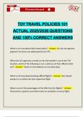 TDY TRAVEL POLICIES 101 ACTUAL 2025&sol;2026 QUESTIONS AND 100&percnt; CORRECT ANSWERS