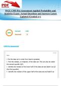 WGU C955 Pre-Assessment Applied Probability and Statistics Exam &vert; Actual Questions and Answers Latest 2025&sol;2026 Updated  &lpar;Graded A&plus;&rpar;