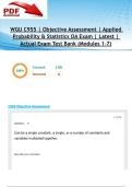 WGU C955 &vert; Objective Assessment &vert; Applied Probability & Statistics OA Exam &vert; Latest 2025&sol;2026 &vert; Actual Exam Test Bank &lpar;Modules 1&ndash;7&rpar;