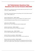 ALF Administrator Questions Test Questions with Correct Answers 2025&sol;2026