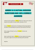 ASREB 12-13 ACTUAL 2025&sol;2026 QUESTIONS AND 100&percnt; CORRECT ANSWERS