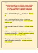 KANSAS COSMETOLOGY BOARD EXAM NEWEST  2025&sol; 2026 COMPLETE 370 QUESTIONS AND  CORRECT ANSWERS &lpar;VERIFIED ANSWERS&rpar;  &vert;ALREADY GRADED A&plus;&vert;&vert;NEWEST VERSION&excl;&excl;&excl; 