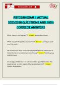 PSYC290 EXAM 1 ACTUAL 2025&sol;2026 QUESTIONS AND 100&percnt; CORRECT ANSWERS
