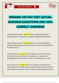 VIRGINIA TATTOO TEST ACTUAL 2025&sol;2026 QUESTIONS AND 100&percnt; CORRECT ANSWERS