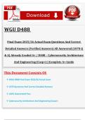 WGU D488 Final Exam 2025/26 Actual Exam Questions And Correct Detailed Answers (Verified Answers) All Answered {1070 Q & A} Already Graded A+ / D488 – Cybersecurity Architecture And Engineering (Casp+) ||Complete A+ Guide 