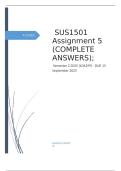 SUS1501 Assignment 5 &lpar;COMPLETE ANSWERS&rpar; 