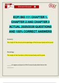ECPI BIO 111 CHAPTER 1&comma; CHAPTER 2 AND CHAPTER 3 ACTUAL 2025&sol;2026 QUESTIONS AND 100&percnt; CORRECT ANSWERS