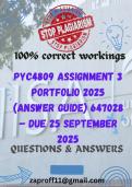 PYC4809 Assignment 3 Portfolio 2025 &lpar;Answer Guide&rpar; 647028 &ndash; Due 25 September 2025