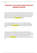 DIAGNOSTIC TEST EVOLVE QUESTIONS WITH ANSWERS 2025&sol;2026