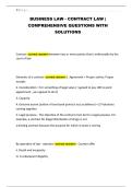 BUSINESS LAW - CONTRACT LAW &vert; COMPREHENSIVE QUESTIONS WITH SOLUTIONS