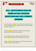 BYU -- WHITCHURCH FINAL BD TERMS ACTUAL 2025&sol;2026 QUESTIONS AND 100&percnt; CORRECT ANSWERS