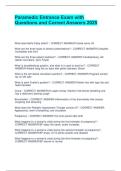 Paramedic Entrance Exam with Questions and Correct Answers 2025&period;