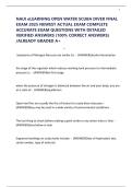 NAUI eLEARNING OPEN WATER SCUBA DIVER FINAL EXAM 2025 NEWEST ACTUAL EXAM COMPLETE ACCURATE EXAM QUESTIONS WITH DETAILED VERIFIED ANSWERS &lpar;100&percnt; CORRECT ANSWERS&rpar; &sol;ALREADY GRADED A&plus;