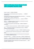 ESB Certification Exam Study Guide with Complete Solution 2025&period;