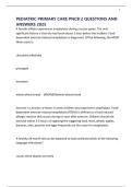 PEDIATRIC PRIMARY CARE PNCB 2 QUESTIONS AND ANSWERS 2025