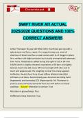 SWIFT RIVER ATI ACTUAL 2025&sol;2026 QUESTIONS AND 100&percnt; CORRECT ANSWERS