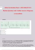 Relias Dysrhythmia Basic A 2025-2026&vert;35 ECG Rhythm Questions with Verified Answers&plus;Diagrams&vert; A&plus;ScoredPack