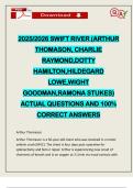 2025&sol;2026 SWIFT RIVER &lpar;ARTHUR THOMASON&comma; CHARLIE RAYMOND&comma;DOTTY HAMILTON&comma;HILDEGARD LOWE&comma;WIGHT GOODMAN&comma;RAMONA STUKES&rpar; ACTUAL QUESTIONS AND 100&percnt; CORRECT ANSWERS