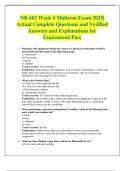NR 602 Week 4 Midterm Exam 2025&vert; Actual Complete Questions and Verified Answers and Explanations for Guaranteed Pass