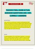 FAD3220 FINAL EXAM ACTUAL 2025&sol;2026 QUESTIONS AND 100&percnt; CORRECT ANSWERS
