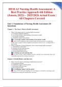 HESI A2 Nursing Health Assessment&colon; A Best Practice Approach 4th Edition &lpar;Jensen&comma; 2022&rpar; &ndash; 2025&sol;2026 Actual Exam &vert; All Chapters Covered