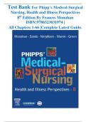Phipps&rsquo; Medical-Surgical Nursing Test Bank &lpar;8th Edition&rpar; &ndash; Frances Monahan &vert; Complete Exam Guide with Answers