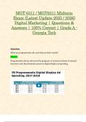 MGT 6311 &sol; MGT6311 Midterm Exams &lpar;Latest 2025 &sol; 2026 Updates STUDY BUNDLE PACKAGE WITH SOLUTIONS&rpar; Digital Marketing &vert; Questions & Answers &vert; Grade A &vert; 100&percnt; Correct - Georgia Tech