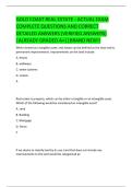 GOLD COAST REAL ESTATE - ACTUAL EXAM  COMPLETE QUESTIONS AND CORRECT  DETAILED ANSWERS &lpar;VERIFIED ANSWERS&rpar;  &vert;ALREADY GRADED A&plus;&vert;&vert;BRAND NEW&excl;&excl; 