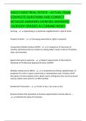 GOLD COAST REAL ESTATE - ACTUAL EXAM  COMPLETE QUESTIONS AND CORRECT  DETAILED ANSWERS &lpar;VERIFIED ANSWERS&rpar;  &vert;ALREADY GRADED A&plus;&vert;&vert;BRAND N