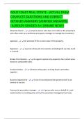 GOLD COAST REAL ESTATE - ACTUAL EXAM  COMPLETE QUESTIONS AND CORRECT  DETAILED ANSWERS &lpar;VERIFIED ANSWERS&rpar;  &vert;ALREADY GRADED A&plus;&vert;&vert;BRAND NEW&excl;&excl; 