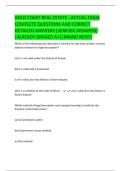 GOLD COAST REAL ESTATE - ACTUAL EXAM  COMPLETE QUESTIONS AND CORRECT  DETAILED ANSWERS &lpar;VERIFIED ANSWERS&rpar;  &vert;ALREADY GRADED A&plus;&vert;&vert;BRAND NEW&excl;&excl; 