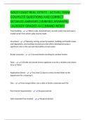 GOLD COAST REAL ESTATE - ACTUAL EXAM  COMPLETE QUESTIONS AND CORRECT  DETAILED ANSWERS &lpar;VERIFIED ANSWERS&rpar;  &vert;ALREADY GRADED A&plus;&vert;&vert;BRAND NEW&excl;&excl; 