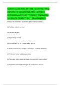 GOLD COAST REAL ESTATE - ACTUAL EXAM  COMPLETE QUESTIONS AND CORRECT  DETAILED ANSWERS &lpar;VERIFIED ANSWERS&rpar;  &vert;ALREADY GRADED A&plus;&vert;&vert;BRAND NEW&excl;&excl;