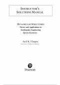 Solutions for Dynamics of Structures Theory and Applications to Earthquake Engineering 6th Edition by Anil K&period; Chopra&comma; All chapters