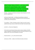 GOLD COAST REAL ESTATE - ACTUAL EXAM  COMPLETE QUESTIONS AND CORRECT  DETAILED ANSWERS &lpar;VERIFIED ANSWERS&rpar;  &vert;ALREADY GRADED A&plus;&vert;&vert;BRAND NEW&excl;&excl; 