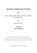 Instructors manual and test bank for Early Language Intervention for Infants&comma; Toddlers&comma; and Preschoolers 1st Edition Robert E&period; Owens&comma;all chapters complete guide&comma; grade A&plus;