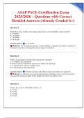 ASAP PACE Certification Exam 2025&sol;2026 &ndash; Questions with Correct Detailed Answers &lpar;Already Graded A&plus;&rpar;