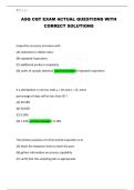 ASQ CQT EXAM ACTUAL QUESTIONS WITH CORRECT SOLUTIONS
