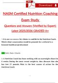 NASM Certified Nutrition Coaching  Exam Study   Questions and Answers &lpar;Verified by Expert&rpar;  Latest 2025&sol;2026 GRADED A&plus; 