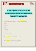 FLETC UPTP TEST 1 ACTUAL 2025&sol;2026 QUESTIONS AND 100&percnt; CORRECT ANSWERS