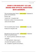 EXAM 2 FOR BIOLOGY 123 LAB  BRAND NEW OFFICIAL QUESTIONS  WITH ANSWERS&period;