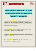 GRCC BI 121 LAB EXAM 1 ACTUAL 2025&sol;2026 QUESTIONS AND 100&percnt; CORRECT ANSWERS