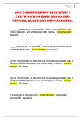 ONS CHEMOTHERAPY BIOTHERAPY  CERTIFICATION EXAM BRAND NEW  OFFICIAL QUESTIONS WITH ANSWERS&period;