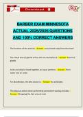 BARBER EXAM MINNESOTA ACTUAL 2025&sol;2026 QUESTIONS AND 100&percnt; CORRECT ANSWERS