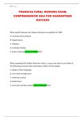 TRANSCULTURAL NURSING EXAM&semi; COMPREHENSIVE Q&A FOR GUARANTEED SUCCESS