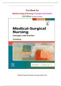 Test Bank for Medical-Surgical Nursing&colon; Concepts and Practice 6th Edition&period; By Holly K&period; Stromberg&period; All Chapters Covered&vert;&vert; 100&percnt; Verified Answers&vert;&vert; Latest Edition&vert;&vert; ISBN-