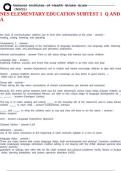 NES ELEMENTARY EDUCATION SUBTEST 1  Q AND A
