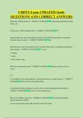 CRDTS Exam UPDATED Study  QUESTIONS AND CORRECT ANSWERS