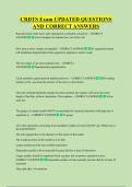 CRDTS Exam UPDATED QUESTIONS  AND CORRECT ANSWERS