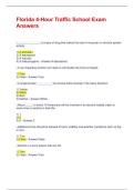 Florida 4-Hour Traffic School Exam Answers